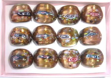 Murano Style Glass Rings
