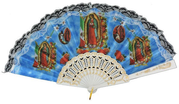 White Religious Hand Fans