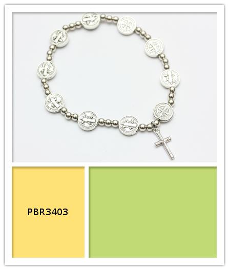 Cube Hematite Rosary Cross Bracelets