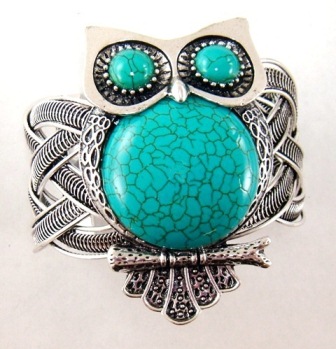 Owl Turquoise Bangle