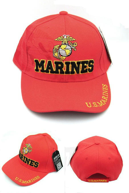 Red Marines Baseball Caps