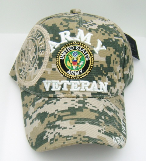 Dark Camouflage U.S. Army Veterans Baseball Caps