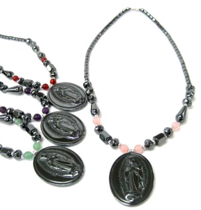 Saint Mary Hematite Necklaces