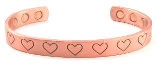 Heart Copper Bangle Bracelets