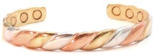 Three Tone Braided Magnetic Copper Bangle