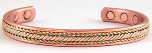 Tri Color Magnetic Copper Bangle