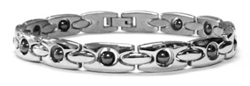 Stainless Steel Bracelet with Magnetic Hematite Beads