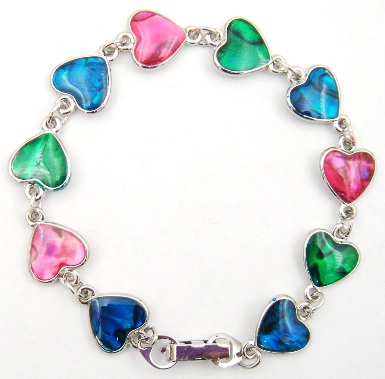 Heart Paua Shell Bracelets