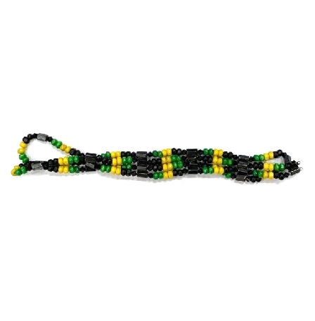 12 PC. (Dozen) Multi Color Rasta Beads Magnetic Lariats #L-27754