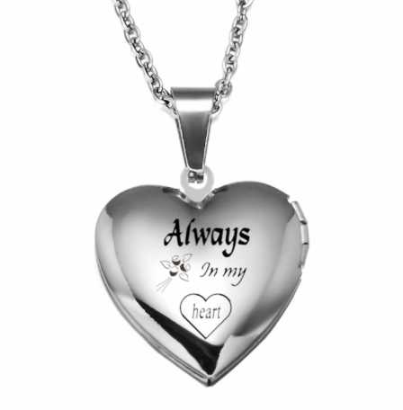 Dozen (12 PC.) 20" Always In My Heart  Stainless Steel Locket Necklaces #Locket-103