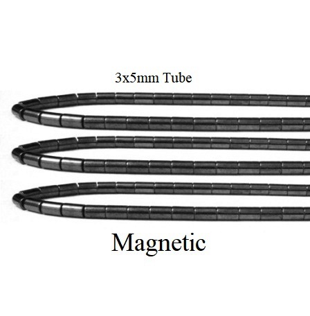 10 Strands 3x5mm Tube 16" Magnetic Beads #MB-T3x5