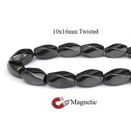 1 Strand 10x16mm Twisted 16" Magnetic Beads #MB-TW10x16