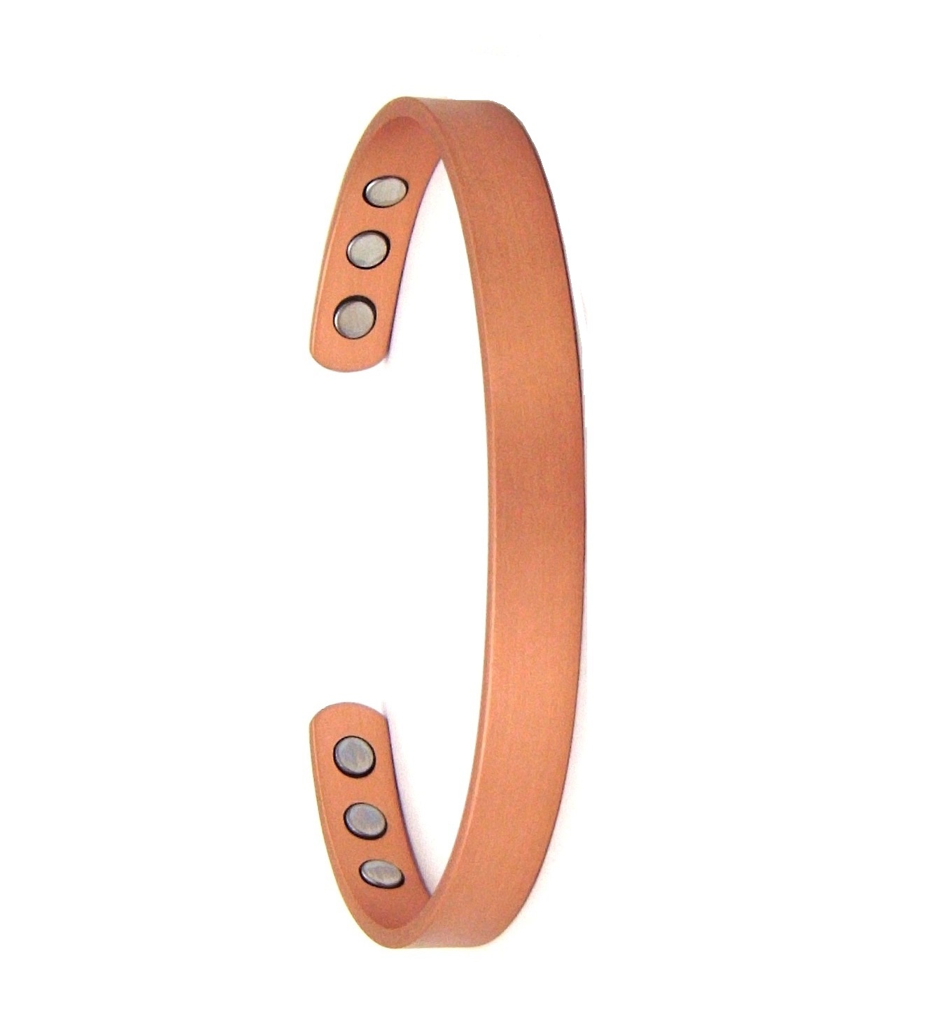 1/4" Mat Finish Plain Solid Copper Cuff Magnetic Bangle Bracelet #MBG006C