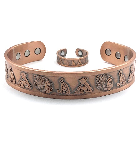 Tribe Magnetic Copper Bangle and Ring Set #MBGR-535