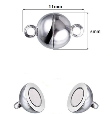 100 Sets Silver Color 6x11mm Magnetic Clasps #MC-4