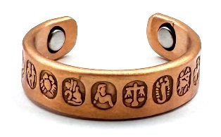 Zodiac Solid Copper Magnetic Ring #MCR151