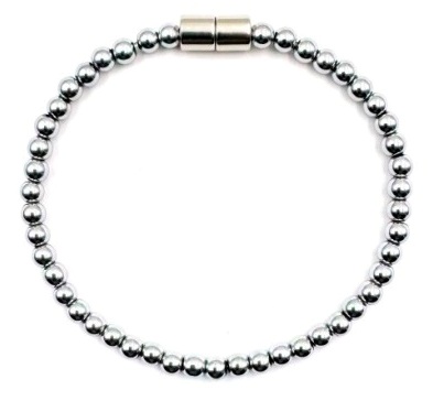 1 PC. 4mm Silver Color All Round Magnetic Bracelet Hematite Bracelet #MHB-00001