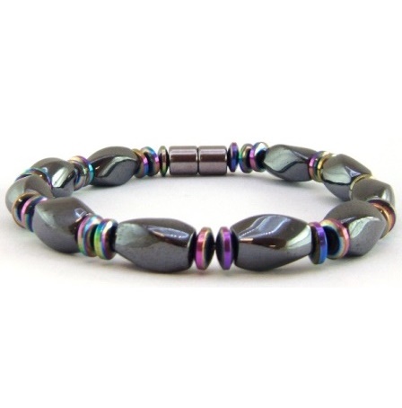 1 PC. Two Tone Hematite Magnetic Bracelet #MHB118