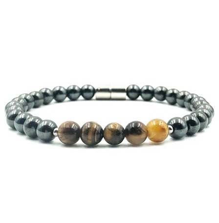 1 PC. Tiger Eye Hematite Magnetic Bracelet #MHB-700TE