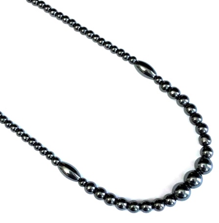 1 PC. Graduated Beads Magnetic Necklace All Black Magnetic Necklaces #MN-0136