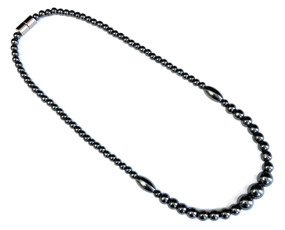 1 PC. Graduated Beads Magnetic Necklace All Black Magnetic Necklaces #MN-0136