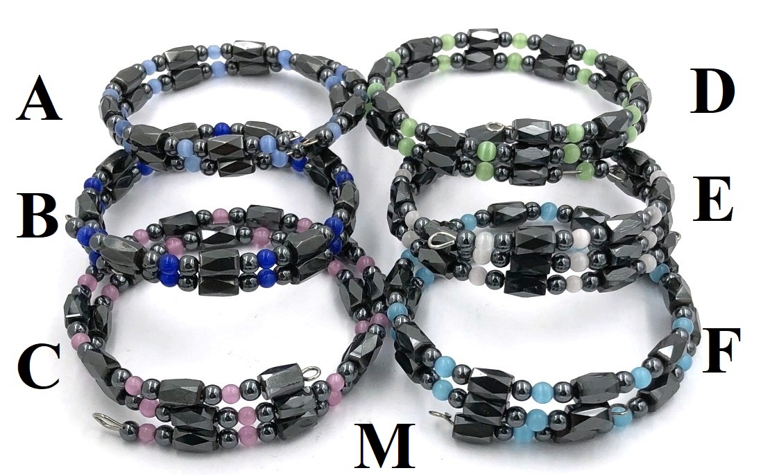 Dozen (12 PC.) Magnetic Memory Wire Bracelets And Anklets One Size Fits All  #MMWB-12