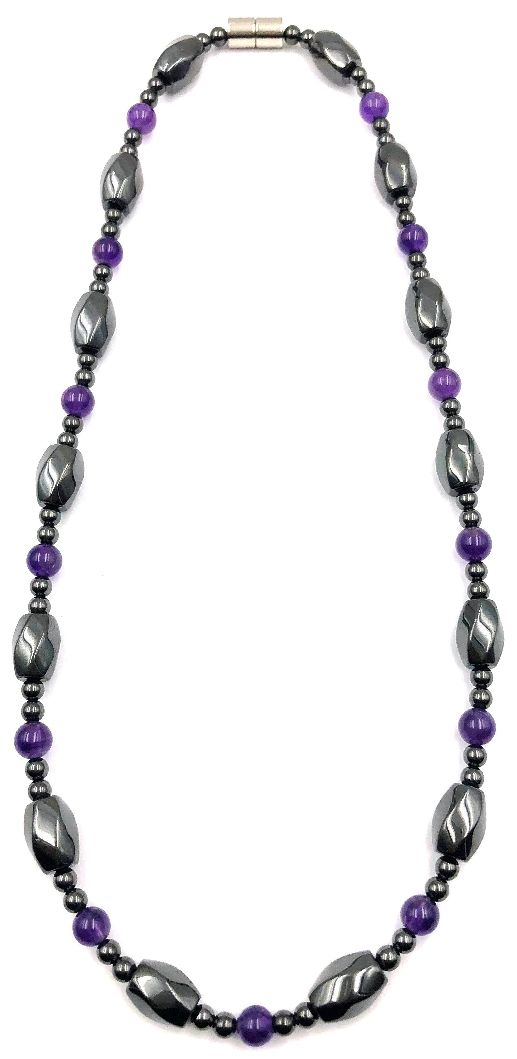 1 PC. Amethyst Hematite Magnetic Necklace # MN-0015