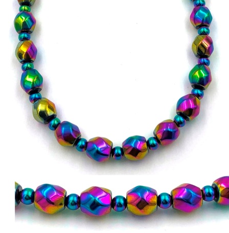 1 PC. Heavy Faceted Rainbow Magnetic Necklace #MN-004