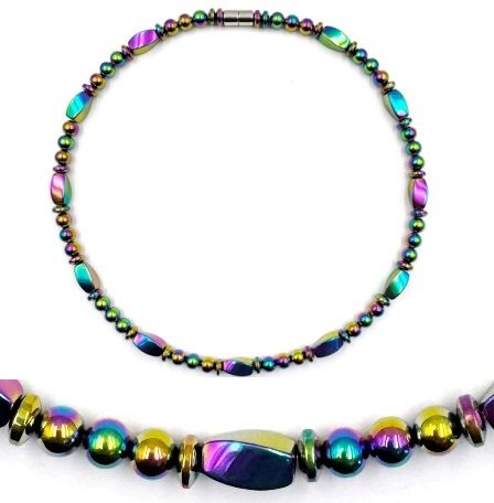 1 PC. All Iridescent Rainbow Magnetic Necklace #MN-0120