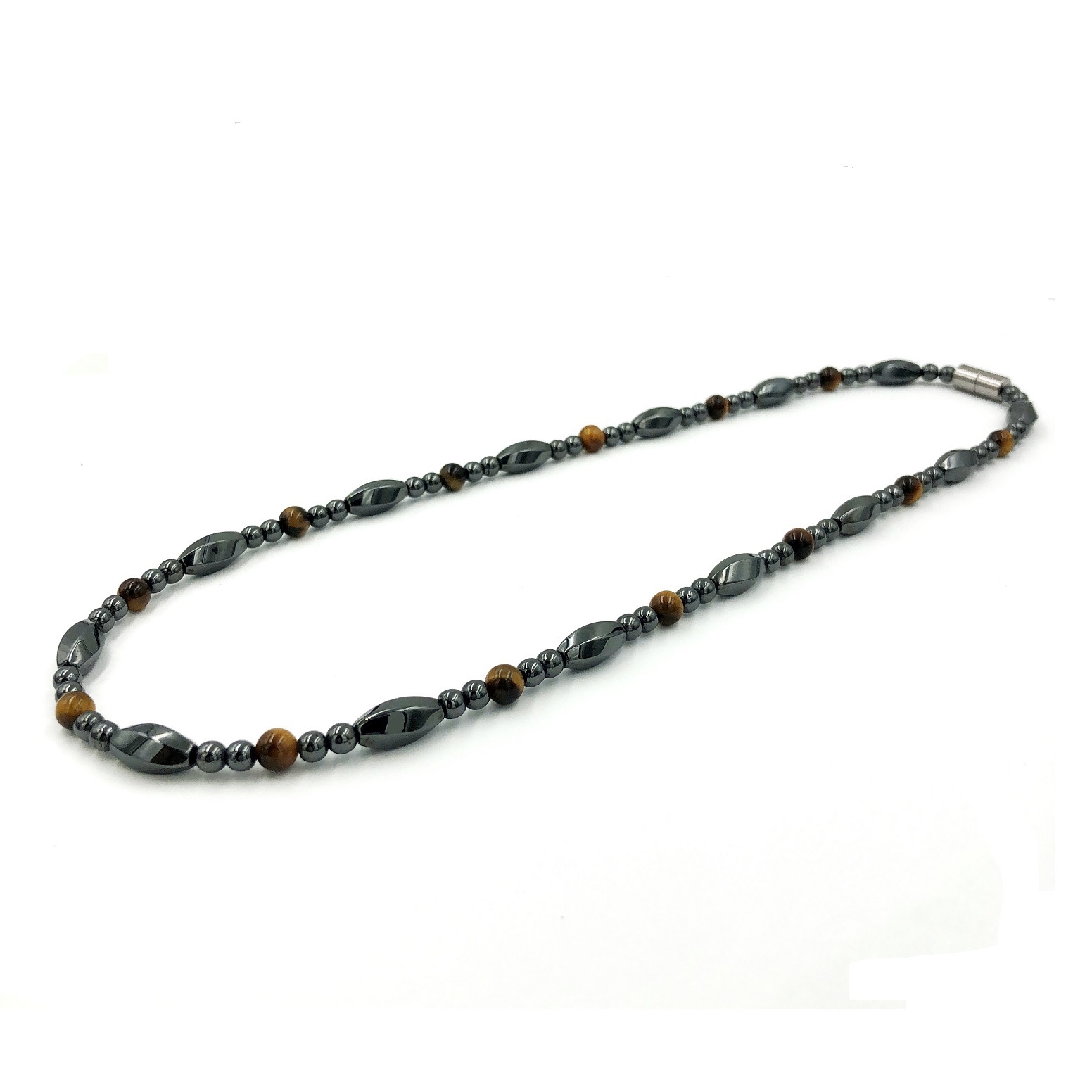 1 PC. Natural Tiger Eye Magnetic Necklace #MN-402TE