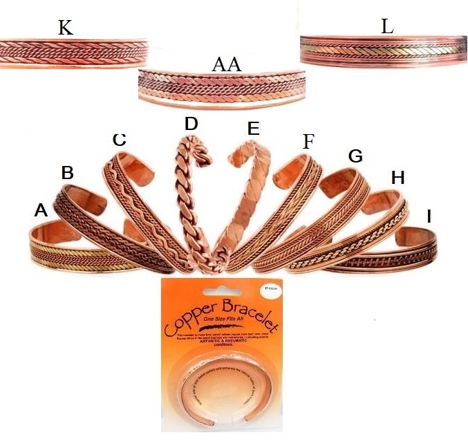 1 PC. Choose Style 99.9% Pure Copper Bangle #PCC1