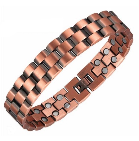 1/2" Wide 99.9% Pure Copper Bracelet for Men and Women Copper Magnetic Bracelet with 2 Powerful Magnets on Each Link Copper Bracelets #RCB-001