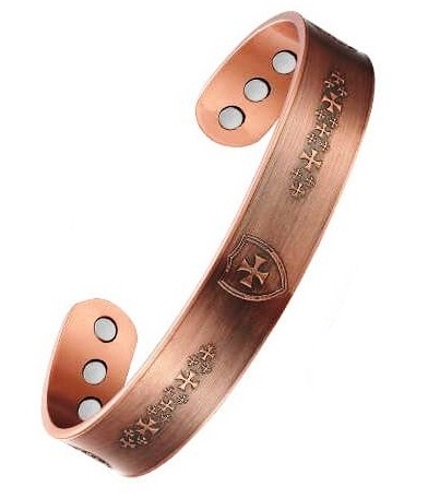 Armor Cross Solid Copper Cuff Magnetic Therapy Bangle Bracelet #MBG358