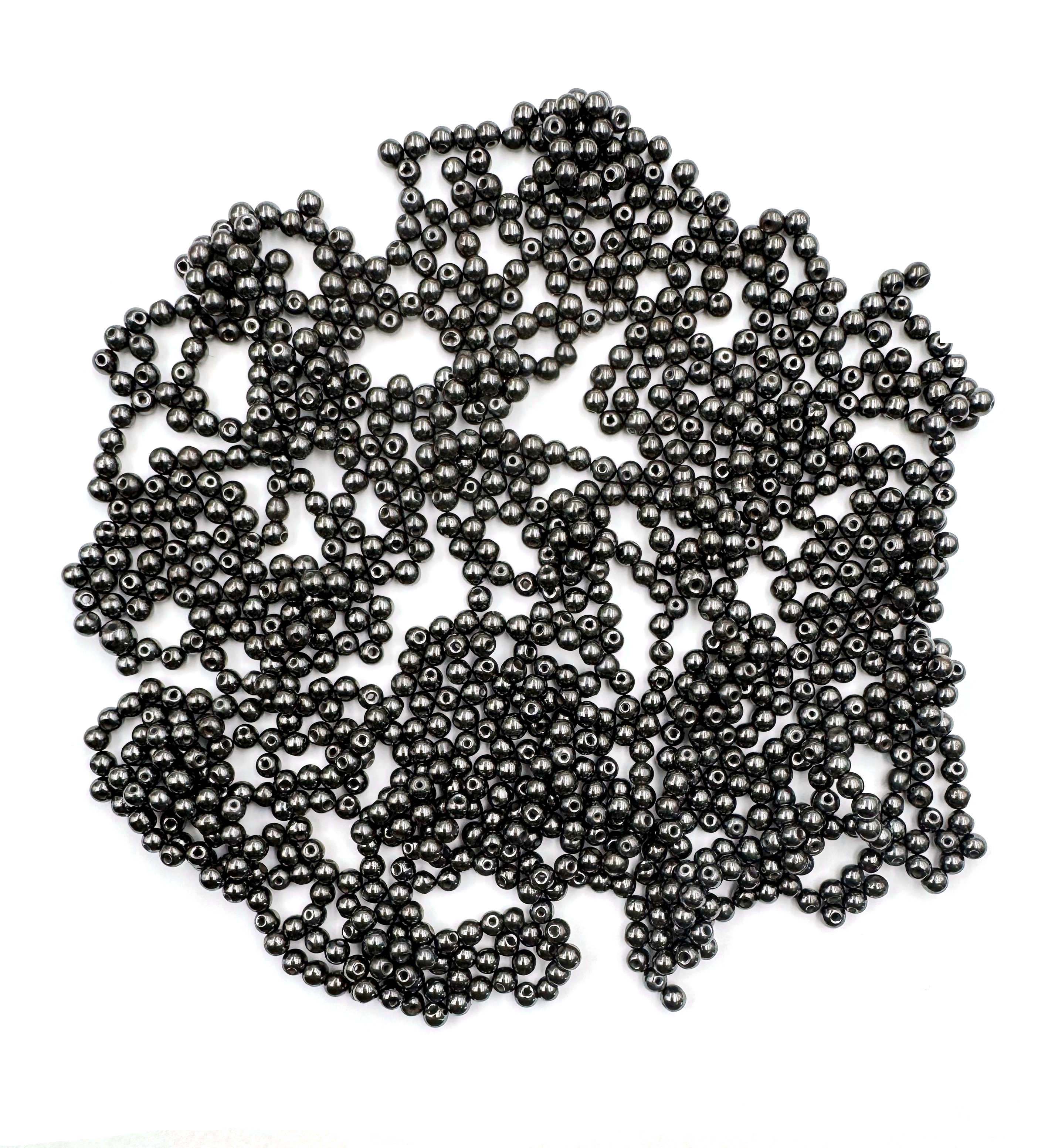 Economy 1,100 PC. (=10 Str 16" Each) 4mm Round Magnetic Beads #MB-R4B