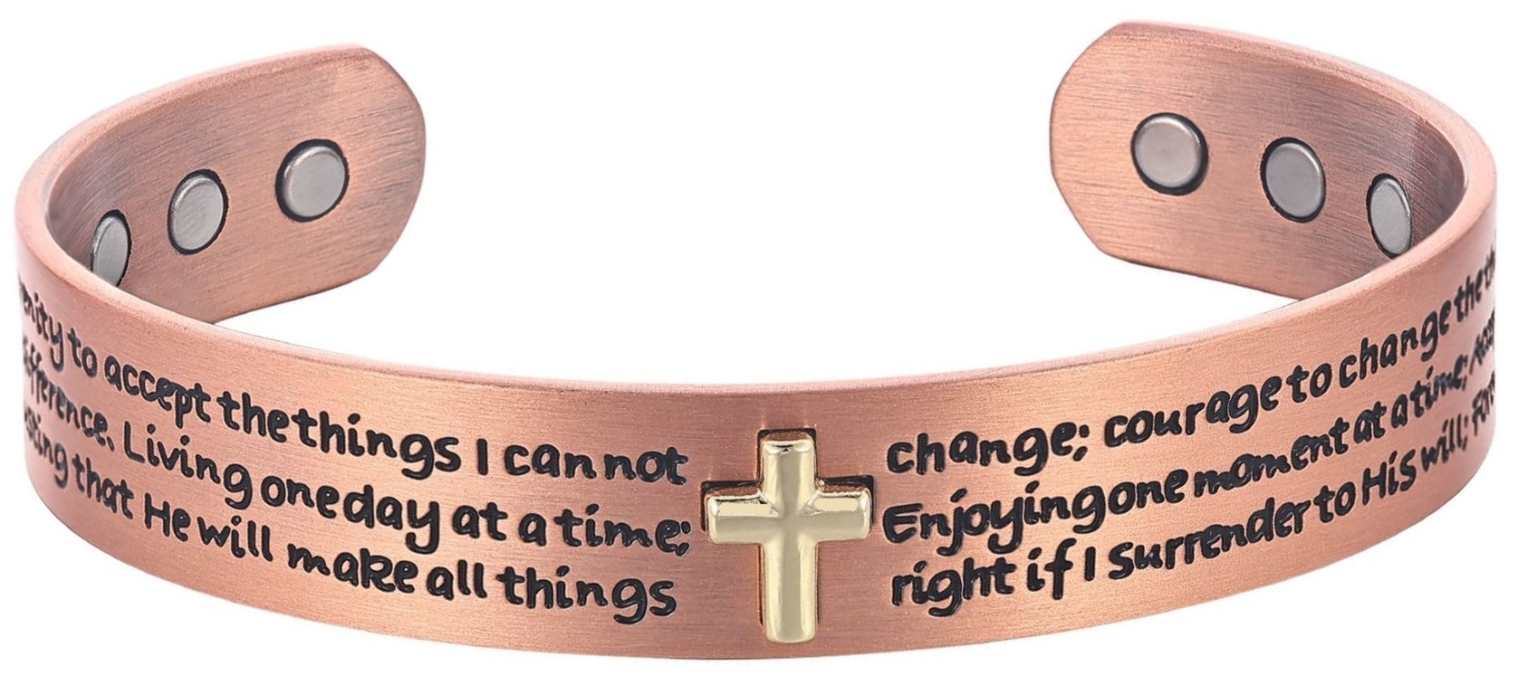 Cross Solid Copper Cuff Magnetic Therapy Bangle Bracelet #MBG001