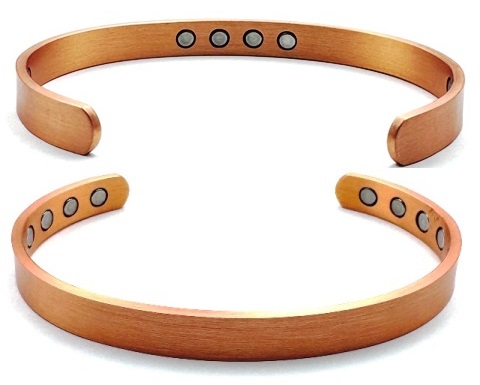 1/4" Mat Plain Pure Copper Cuff with12 Magnets #MBG006CC