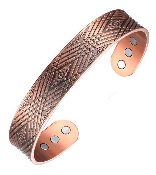Royal Impression Solid Copper Cuff Magnetic Bangle Bracelet #MBG227