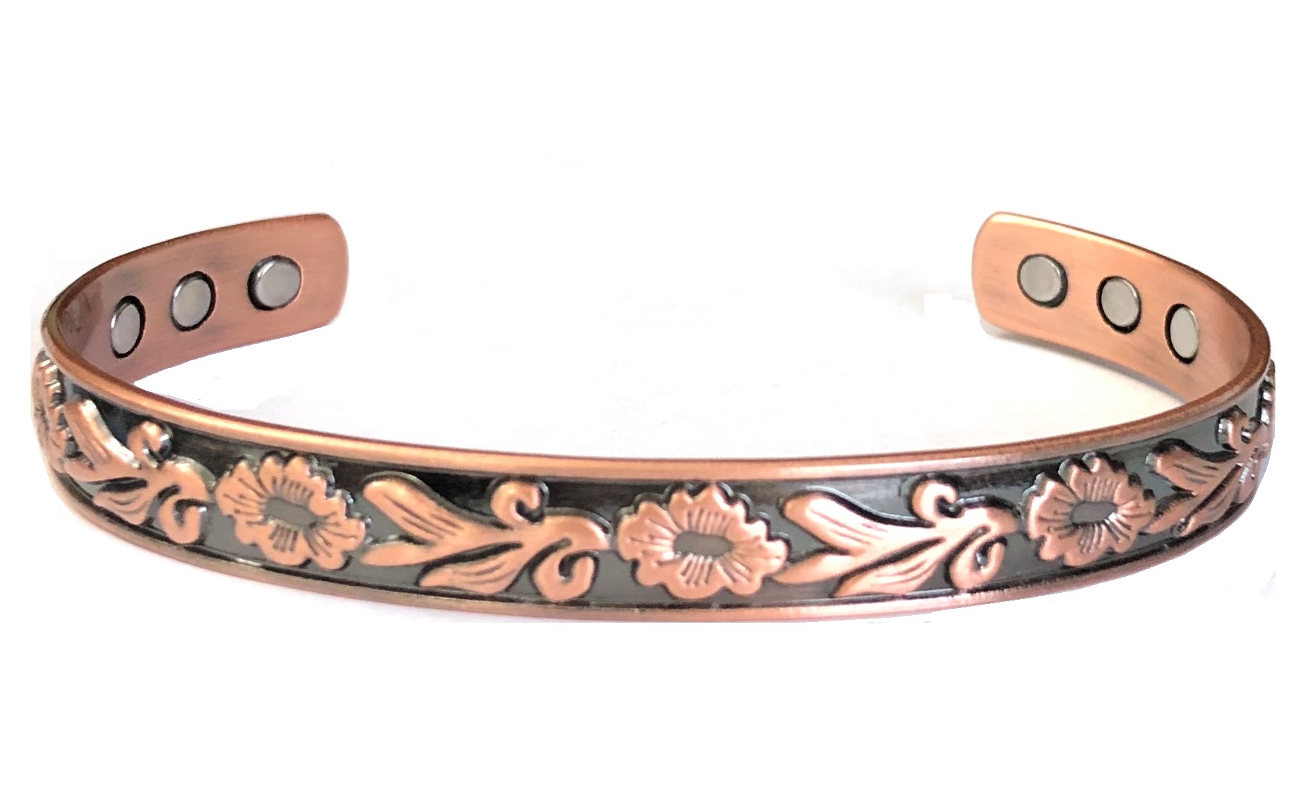 Rose Solid Copper Cuff Magnetic Bangle Bracelet #MBG231