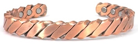 Heavy Twist Solid Copper Cuff Magnetic Bangle Bracelet #MBG515C