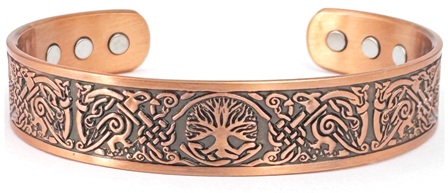 Tree of Life with Heart Pure Copper Magnetic Bangle #MBG561C
