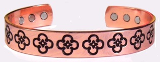 Flower Solid Copper Cuff Magnetic Bangle Bracelet #MBG6610