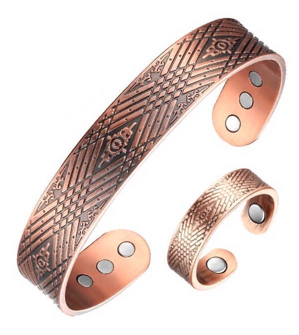 Royal Impression Magnetic Copper Bangle/Ring Set #MBGR227