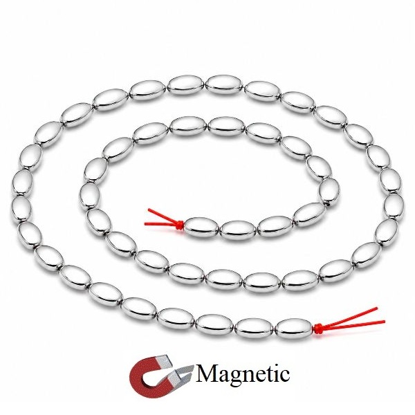 10 Strands 6x12mm Oval Silver Magnetic Hematite Beads AAA Quality #MBSR6x12