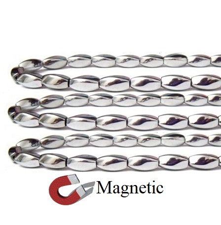 1 Strand 6x12mm Twisted Silver Color Magnetic Beads AAA Quality #MBS-TW6x12