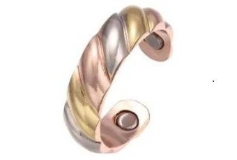 Tri-Color Twist Solid Copper Magnetic Ring #MCR220