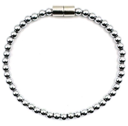 1 PC. 4mm Silver Color All Round Magnetic Bracelet Hematite Bracelet #MHB-00001