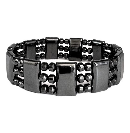 Dozen (12 PC.)  7.5" Inches Triple Line Magnetic Hematite Bracelets #MHB-613-5