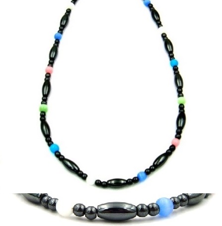 1 PC. Multi Color Cat's Eye Magnetic Necklace Hematite Necklace #MN-00012