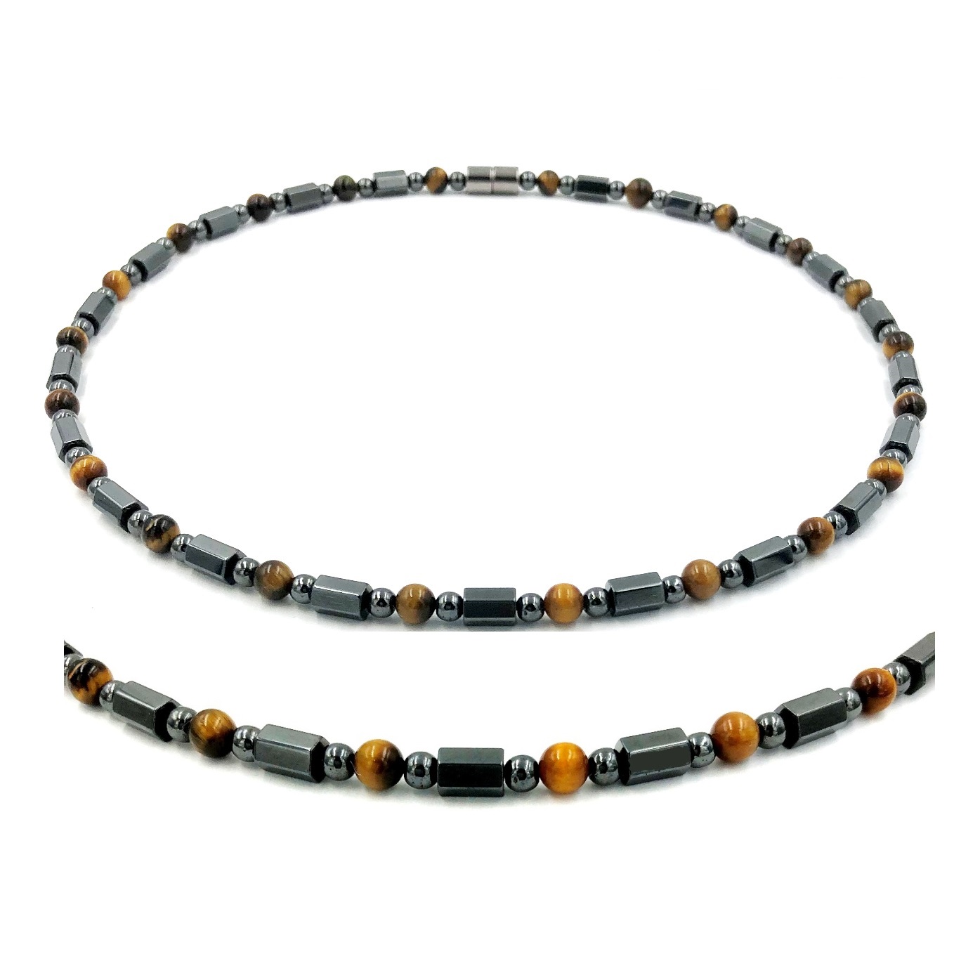 1 PC. Tiger-eye Beads Magnetic Necklace #MN-0014TE