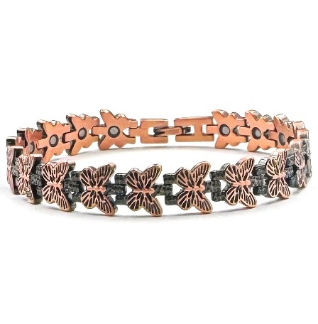 Filigree Butterfly 99.9% Pure Copper Link Magnetic Bracelet #RCB035B